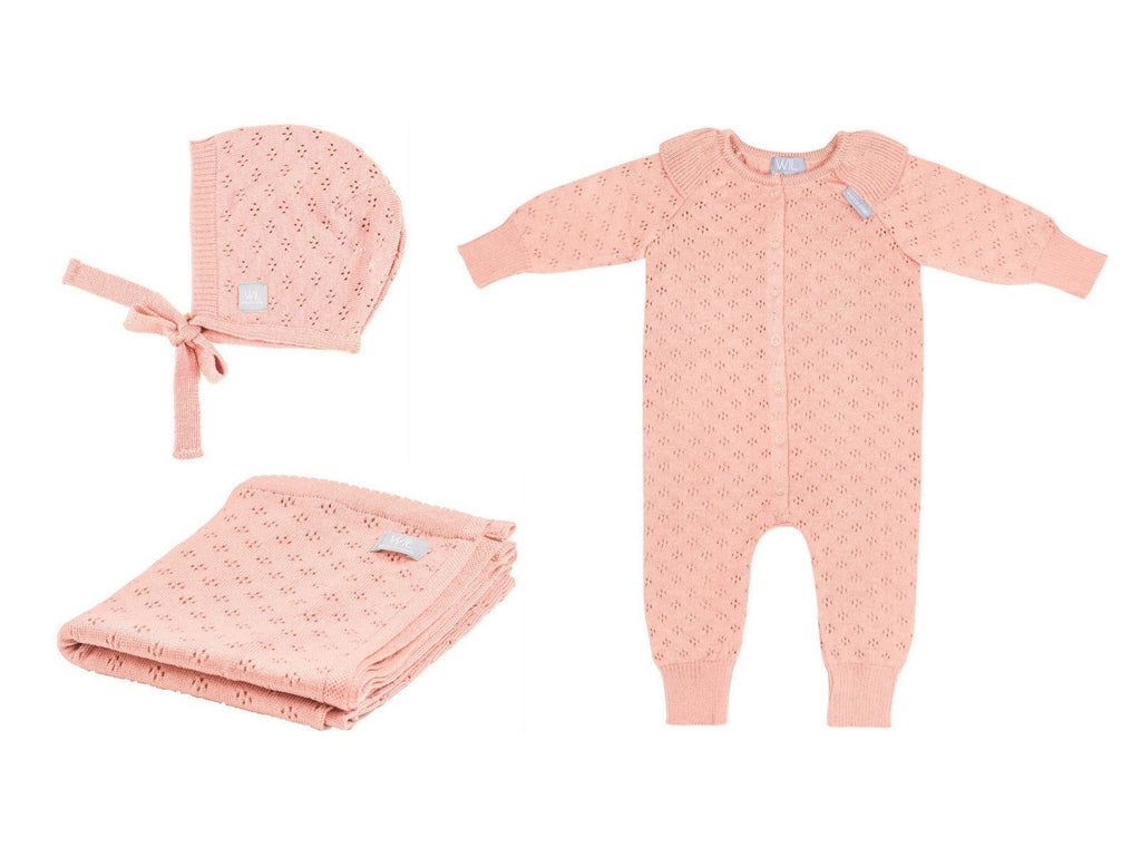 LOVE Gift Set For Baby - Blanket, Romper and Bonnet - TRIKIDO