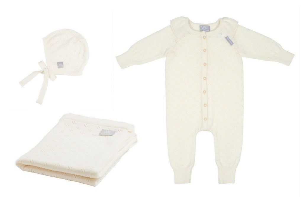 LOVE Gift Set For Baby - Blanket, Romper and Bonnet - TRIKIDO