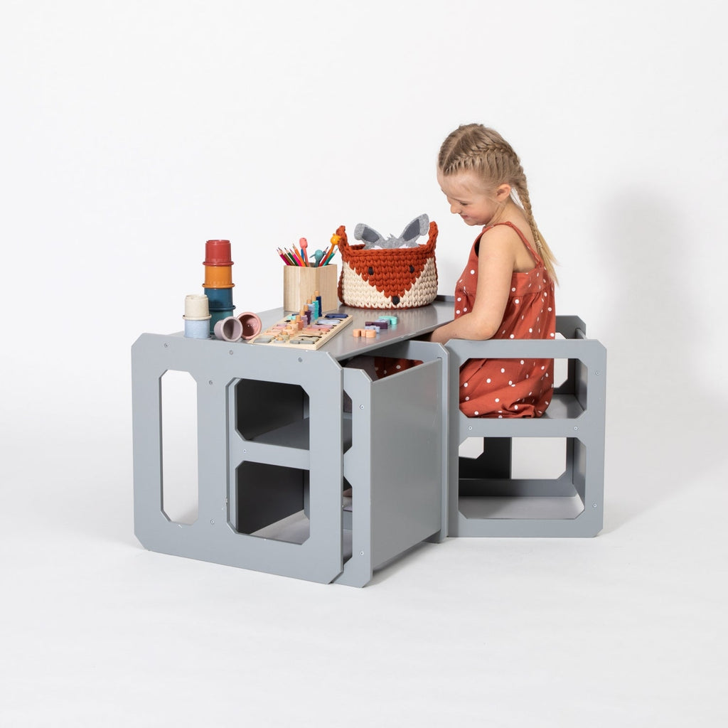 Montessori Weaning Table and Chair Set - with 2 Chairs - TRIKIDO