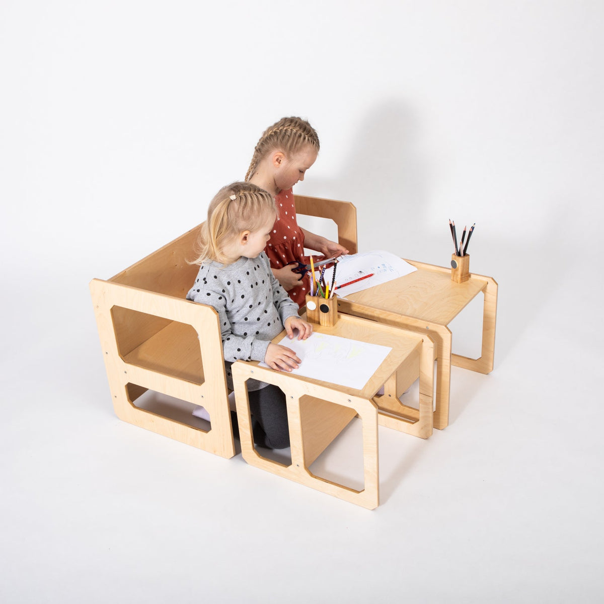 Montessori Weaning Table and Chair Set - with 2 Chairs - TRIKIDO