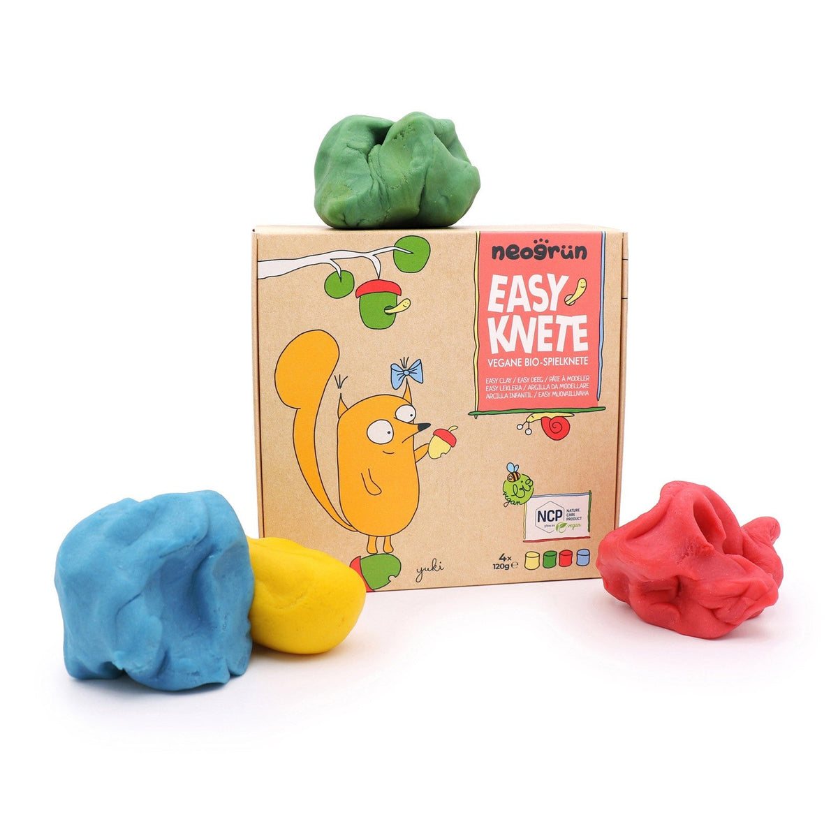 Neogrün Organic Easy Clay Set 4x120g – Yellow, Green, Red, Blue - TRIKIDO