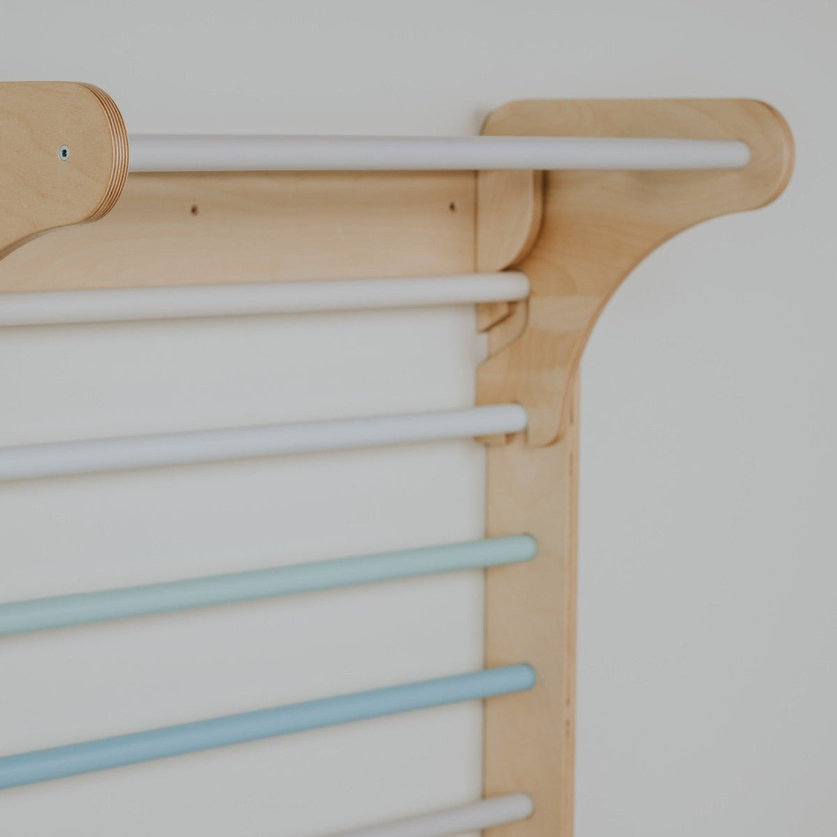 Pikler Triangle Climber with Swedish Wall Add-On (Ages 6m–7y) - Pastel - TRIKIDO