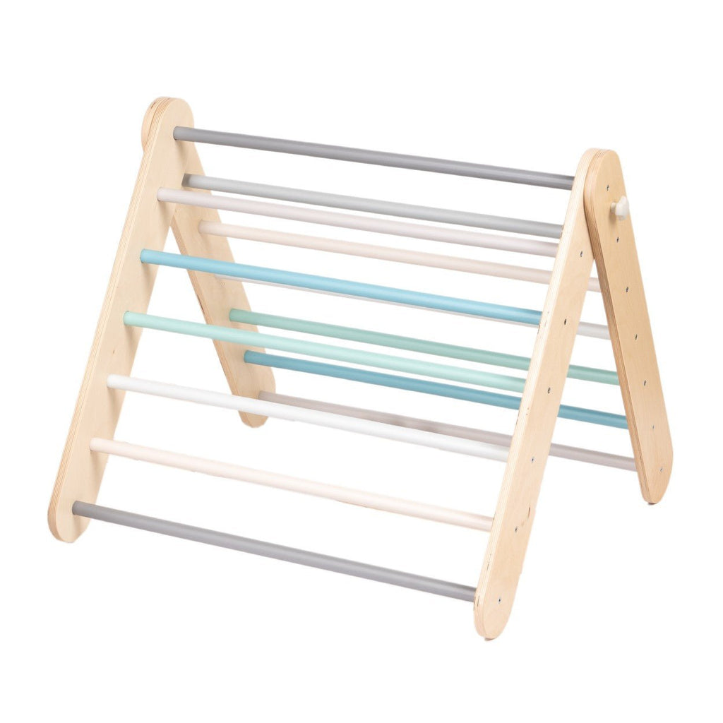 Pikler Triangle Climber with Swedish Wall Add-On (Ages 6m–7y) - Pastel - TRIKIDO